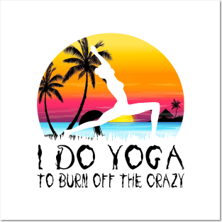 I Do Yoga To Burn Off The Crazy Posters and Art